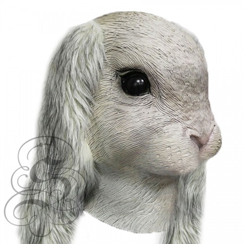 Latex Bunny (with Floppy Ears) Animal Overhead Party Mask